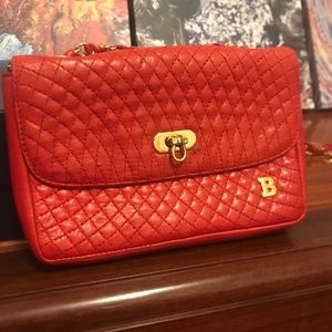 Genuine Bally Purse - Red Leather and Gold…